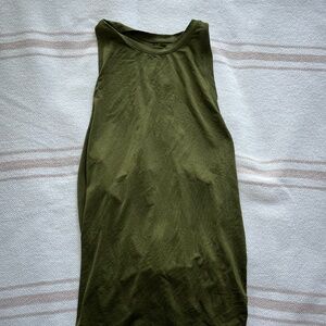 Lululemon Miles Ahead Tie Back Tank - Color: Olive Green, Size: 4/6
